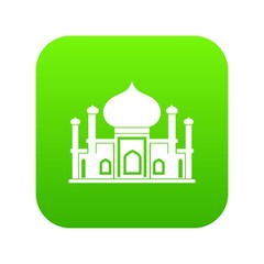 Mosque icon digital green for any design isolated on white vector illustration