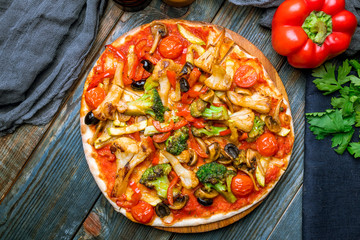 Pizza with vegetables vegetarian