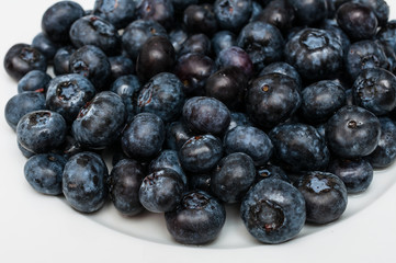 Blueberry with drops of water