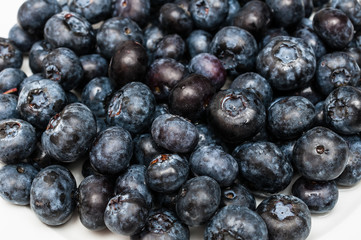 Blueberry with drops of water