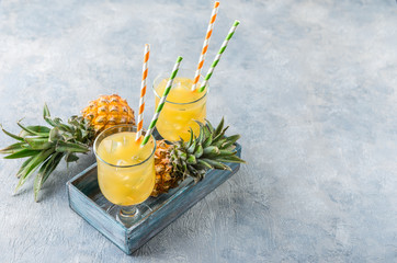 Cold pineapple cocktail