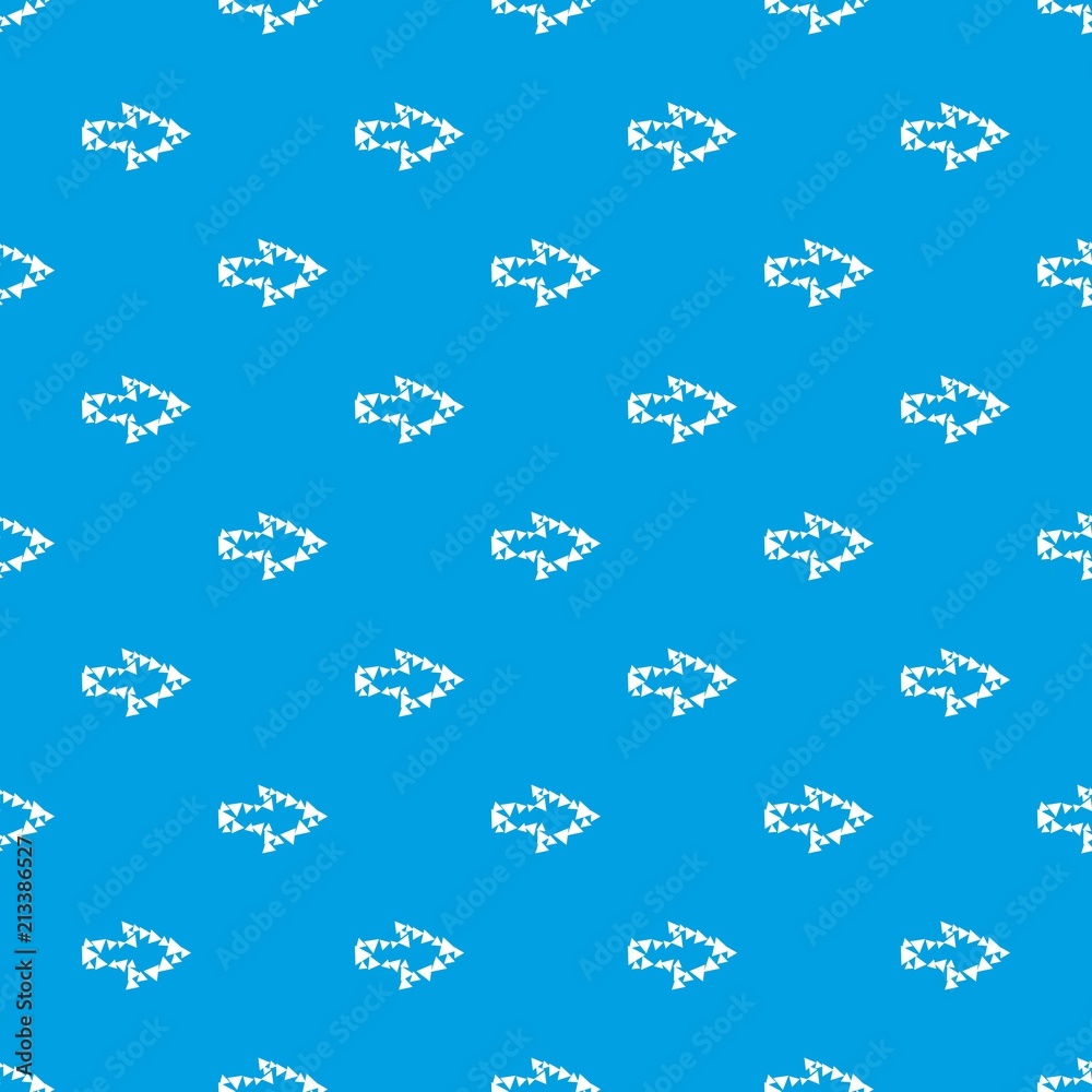 Poster abstract arrow with contour of triangles pattern vector seamless blue repeat for any use