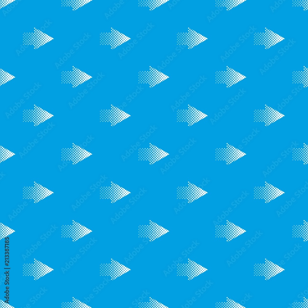 Poster halftone rigth arrow pattern vector seamless blue repeat for any use