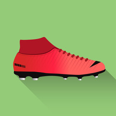 Soccer boot illustration. Flat design. Vector illustration.
