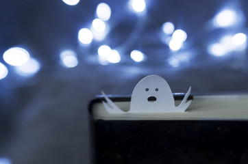 Scary book - evening reading, ghost bookmark