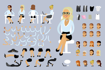 Caucasian businesswoman sitting constructor