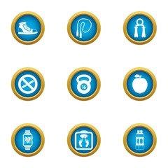 Monitor icons set. Flat set of 9 monitor vector icons for web isolated on white background