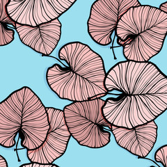 Obraz premium Tropical vector palm leaves. Trendy summer decoration. Modern Ha