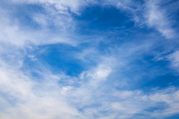 Beautiful blue sky with clouds fleece. Abstract background.