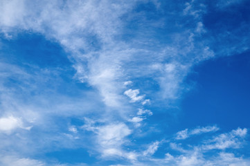 Beautiful blue sky with clouds fleece. Abstract background.
