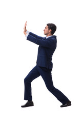 Young businessman isolated on white background 