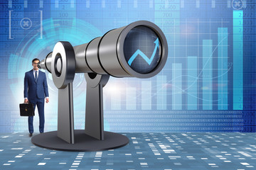 Businessman in financial planning business concept