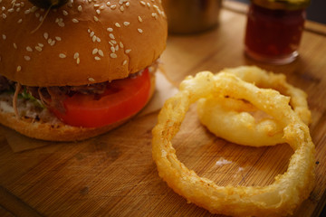 Pulled Pork Burger and Fries