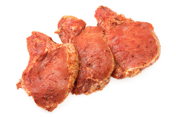 Raw beef Ribs Isolated On White Background