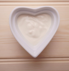 Yoghurt In A Heart Shaped Ramekin