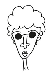 cool boy with sunglasses cartoon