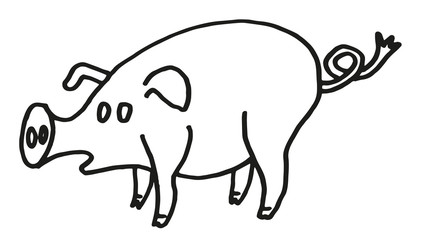 sweet little cartoon pig