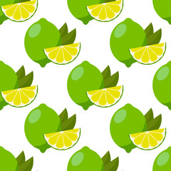 seamless pattern with limes. vector texture. citrus background.
