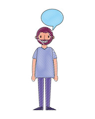 young man with beard and speech bubble avatar character