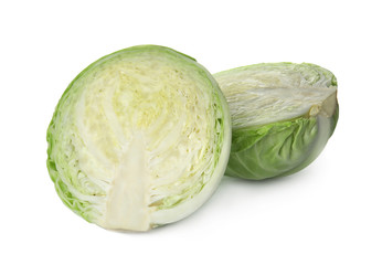 Fototapeta premium Sliced cabbage on white background. Healthy food
