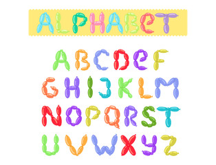 English balloon colorful alphabet vector holidays party abc and education ozone type greeting helium cartoon festive decoration illustration.