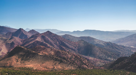 Desert road with Atlas Mountains, Morocco
