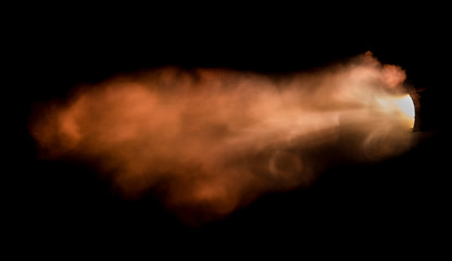 Obraz na płótnie Canvas texture of firearm shot, isolate flash shot on black background