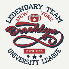 Fototapeta premium New York Brooklyn Sport wear typography emblem