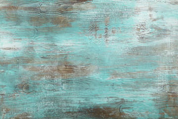 Fototapeta na wymiar Grunge blue painted antique wooden background