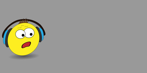 Vector illustration emoji. Banner vector with emoji. Surprised emotion, huh emotion. Cartoon print.