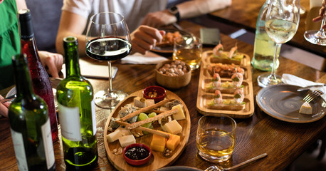 Tasty snacks on the table
