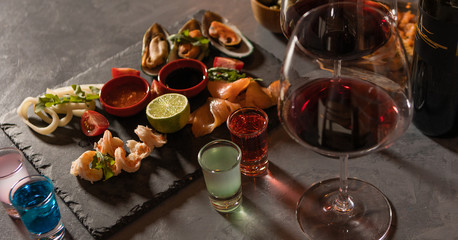 Tasty snacks on the table