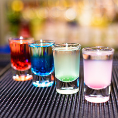Colorful alcoholic drinks