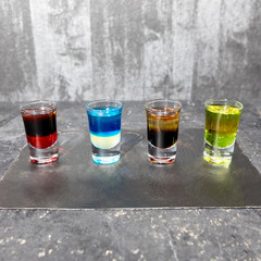 Colorful alcoholic drinks