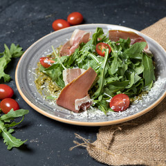 Meat salad on the table