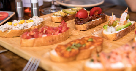 Delicate snacks on the table