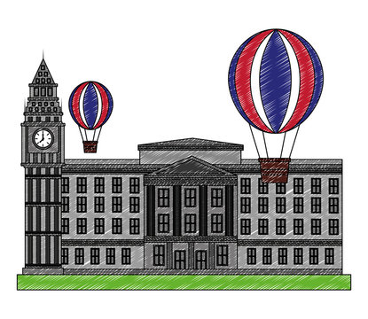 Buckingham Palace Hot Air Balloon Flag England