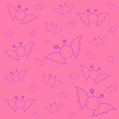 Naklejka premium Seamless vector pattern with cartoon monsters. Cartoon print. Print for textiles. T-shirt graphics for kids. Cover templates for notepad. Kids art, creativity class concept.