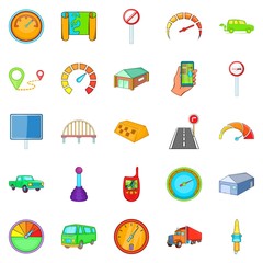 Vehicle icons set. Cartoon set of 25 vehicle vector icons for web isolated on white background