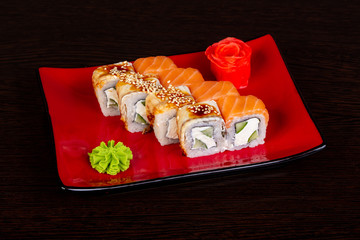Japanese roll with salmon