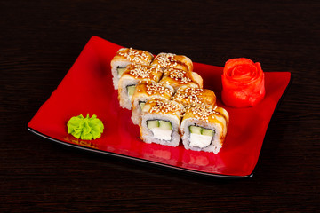 Japanese roll with eel