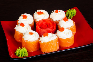 Japanese roll with salmon