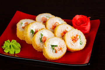 Japanese roll with salmon