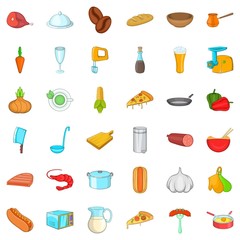 Fototapeta na wymiar Good cooking icons set. Cartoon style of 36 good cooking vector icons for web isolated on white background