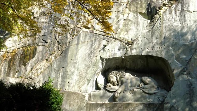 Famous Lion Monument (1820) by Bertel Thorvaldsen, Lucerne, Switzerland
