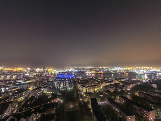 Scenic of hamburg night cityscape