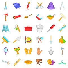 Working icons set. Cartoon style of 36 working vector icons for web isolated on white background