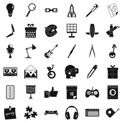 Creative idea icons set. Simple style of 36 creative idea vector icons for web isolated on white background