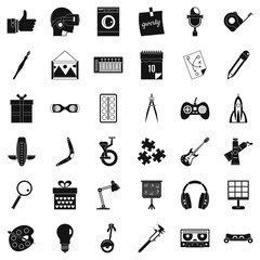 Creative working icons set. Simple style of 36 creative working vector icons for web isolated on white background