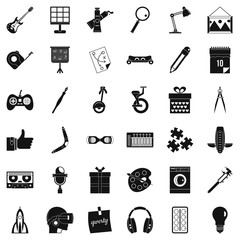 Creative job icons set. Simple style of 36 creative job vector icons for web isolated on white background